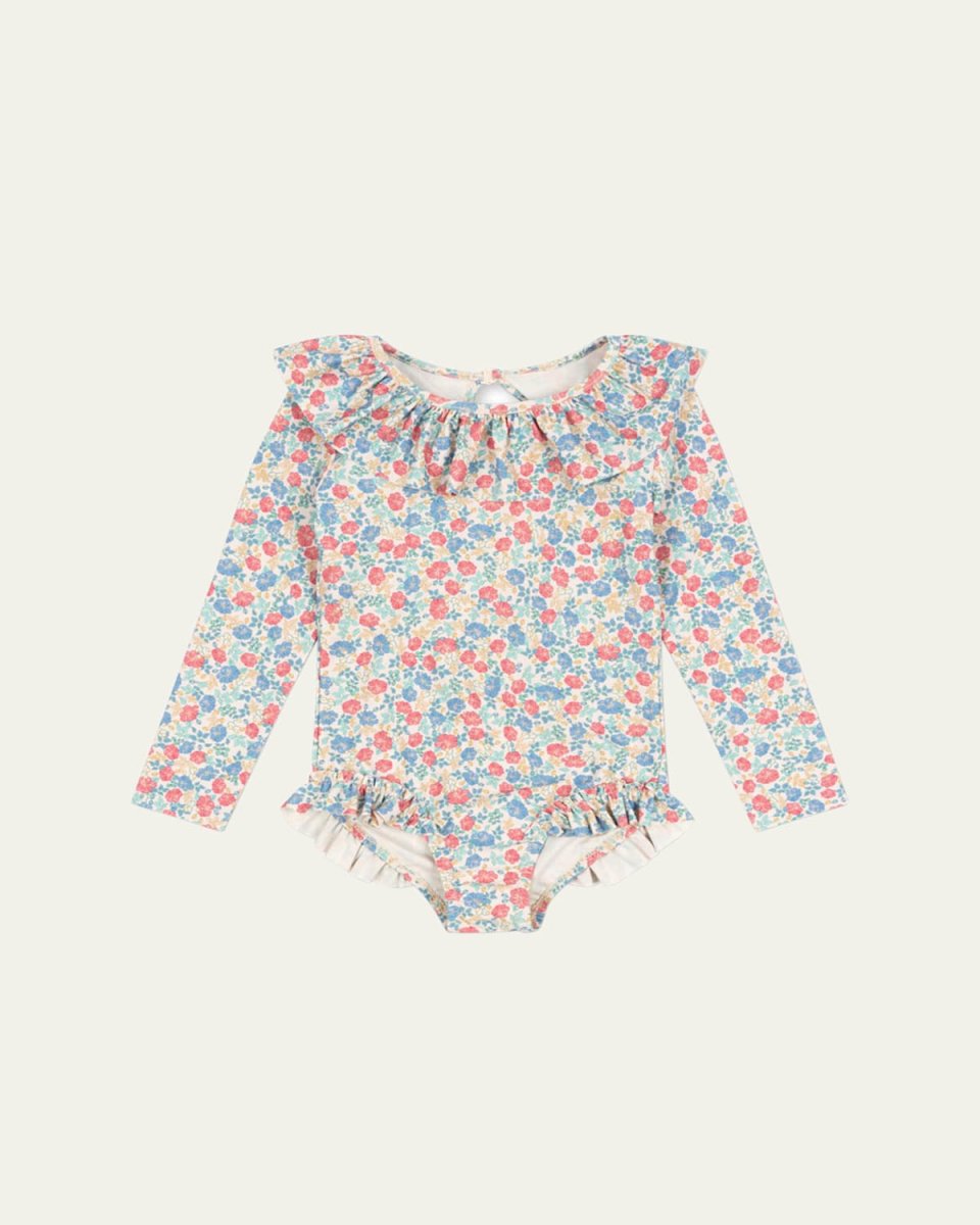 Girl's Manuca Floral-Print Swimsuit, Size 6M-10